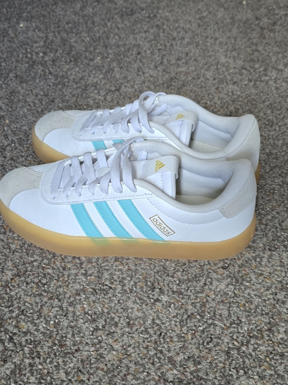 Adidas VL Court 3.0 Aqua Stripes and Gum Sole